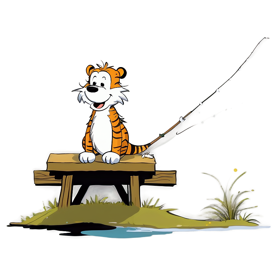 Calvin And Hobbes Fishing Png 06232024 PNG