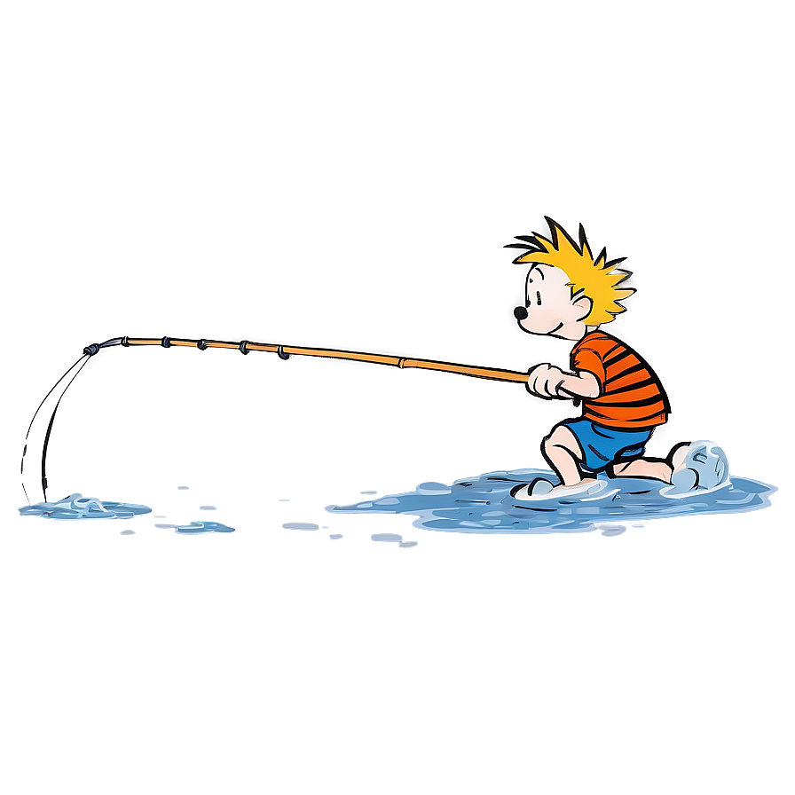 Calvin And Hobbes Fishing Png Orl52 PNG