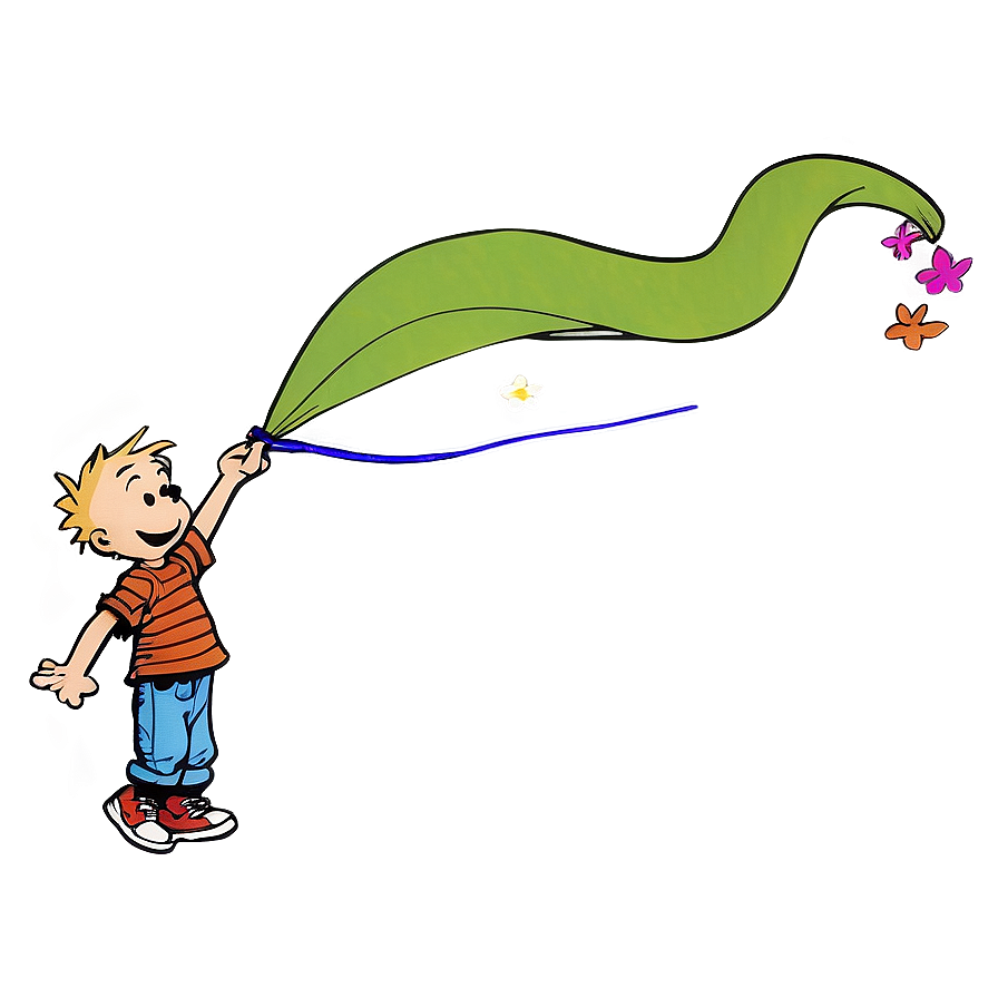 Download Calvin And Hobbes Flying Kite Png Yog99 | Wallpapers.com