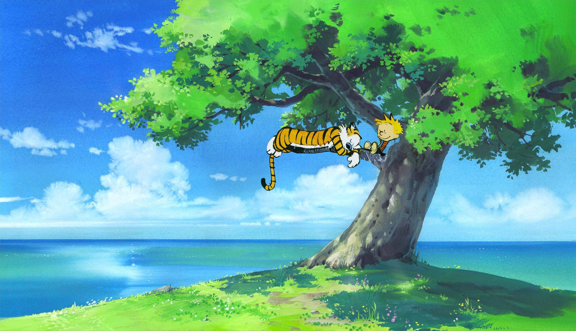 Appreciating Nature with Calvin and Hobbes Wallpaper