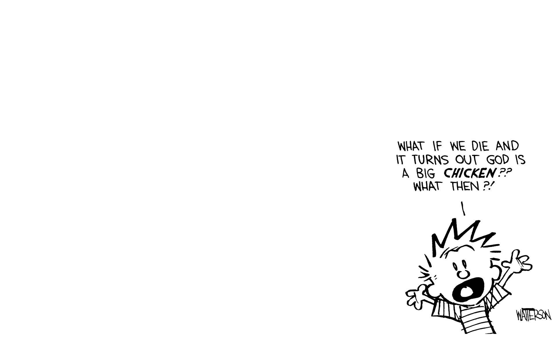 Calvin and Hobbes share a heartfelt moment. Wallpaper