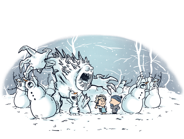Calvin Hobbes Snowmen Monster PNG