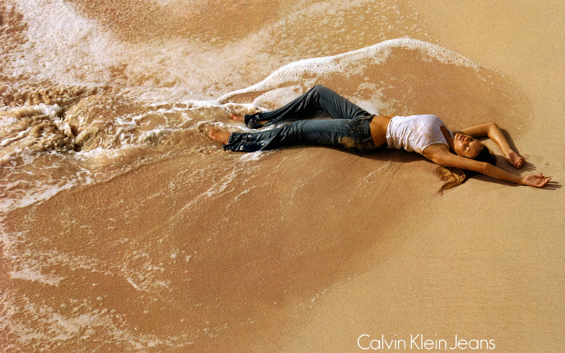 Calvin Klein Model On Beach