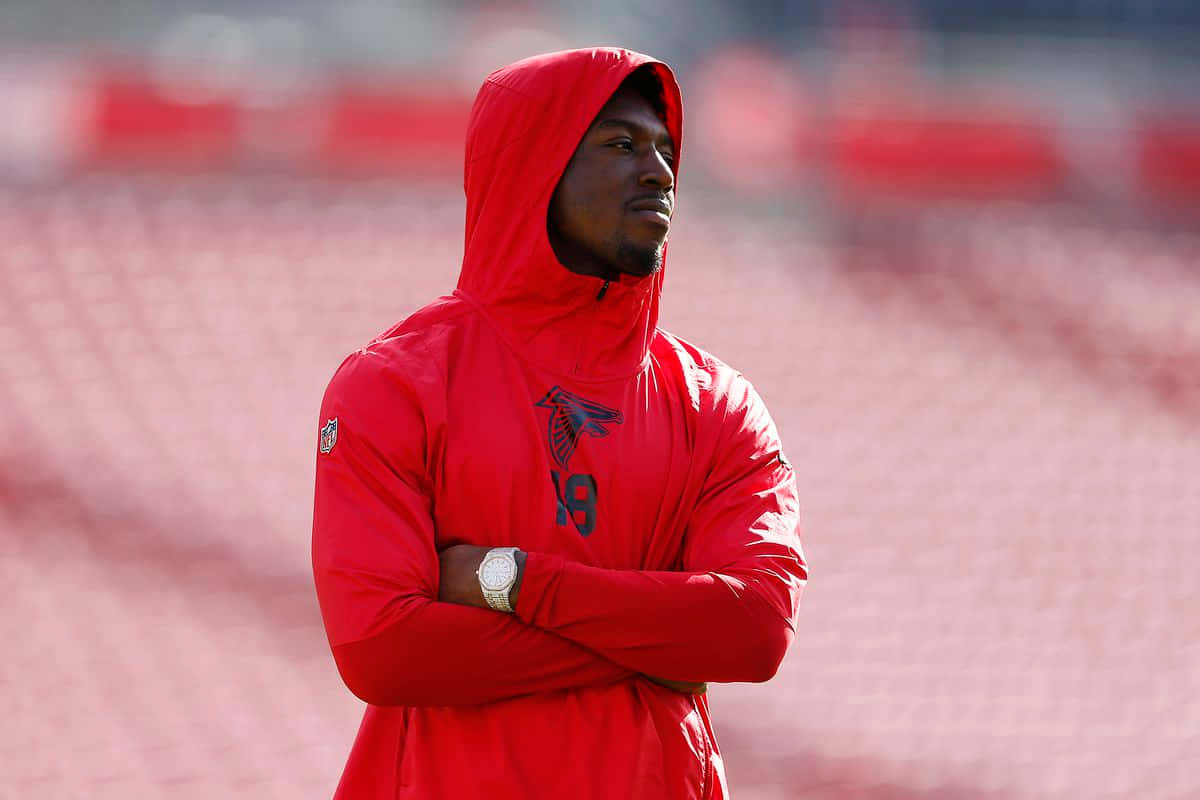 Calvin Ridley Red Hoodie Falcons Wallpaper