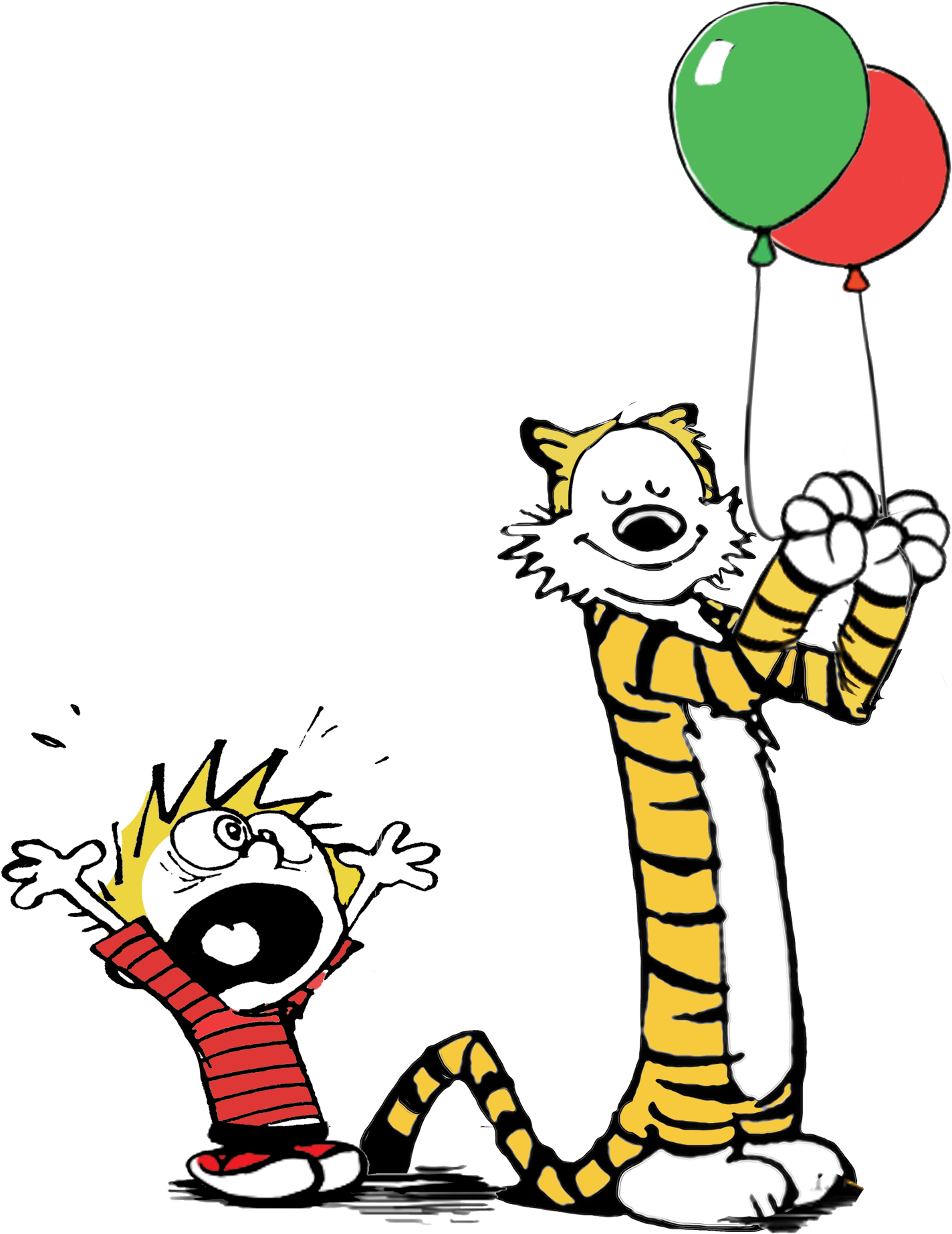 Calvinand Hobbes Balloon Celebration PNG