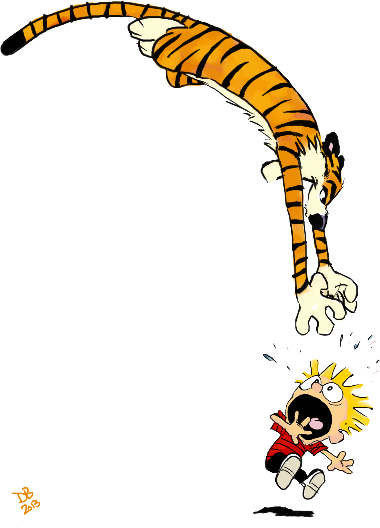 Calvinand Hobbes Midair Fun PNG