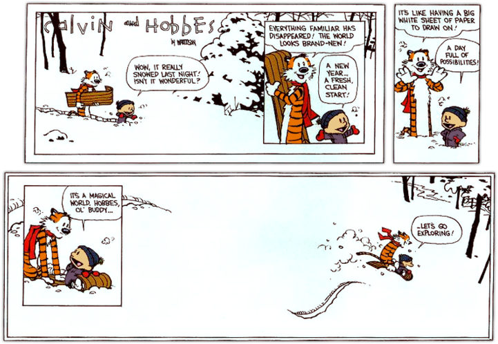 Calvinand Hobbes Snow Exploration PNG
