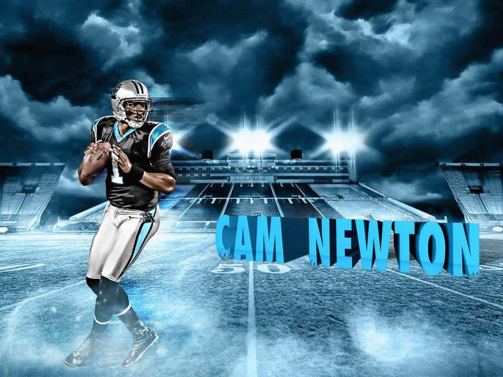 NFL-spilleren Cam Newton Plakat Tapet: Et livligt tapet af NFL-spilleren Cam Newton. Wallpaper