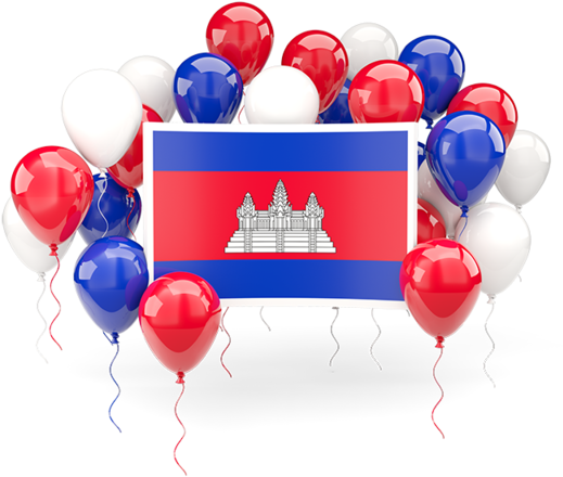 Cambodia Flag Celebration Balloons PNG