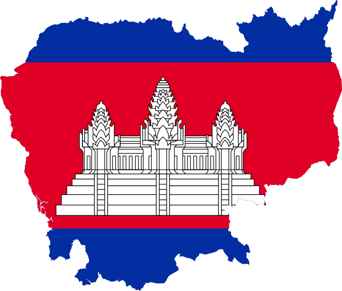 Cambodia Flag Map PNG