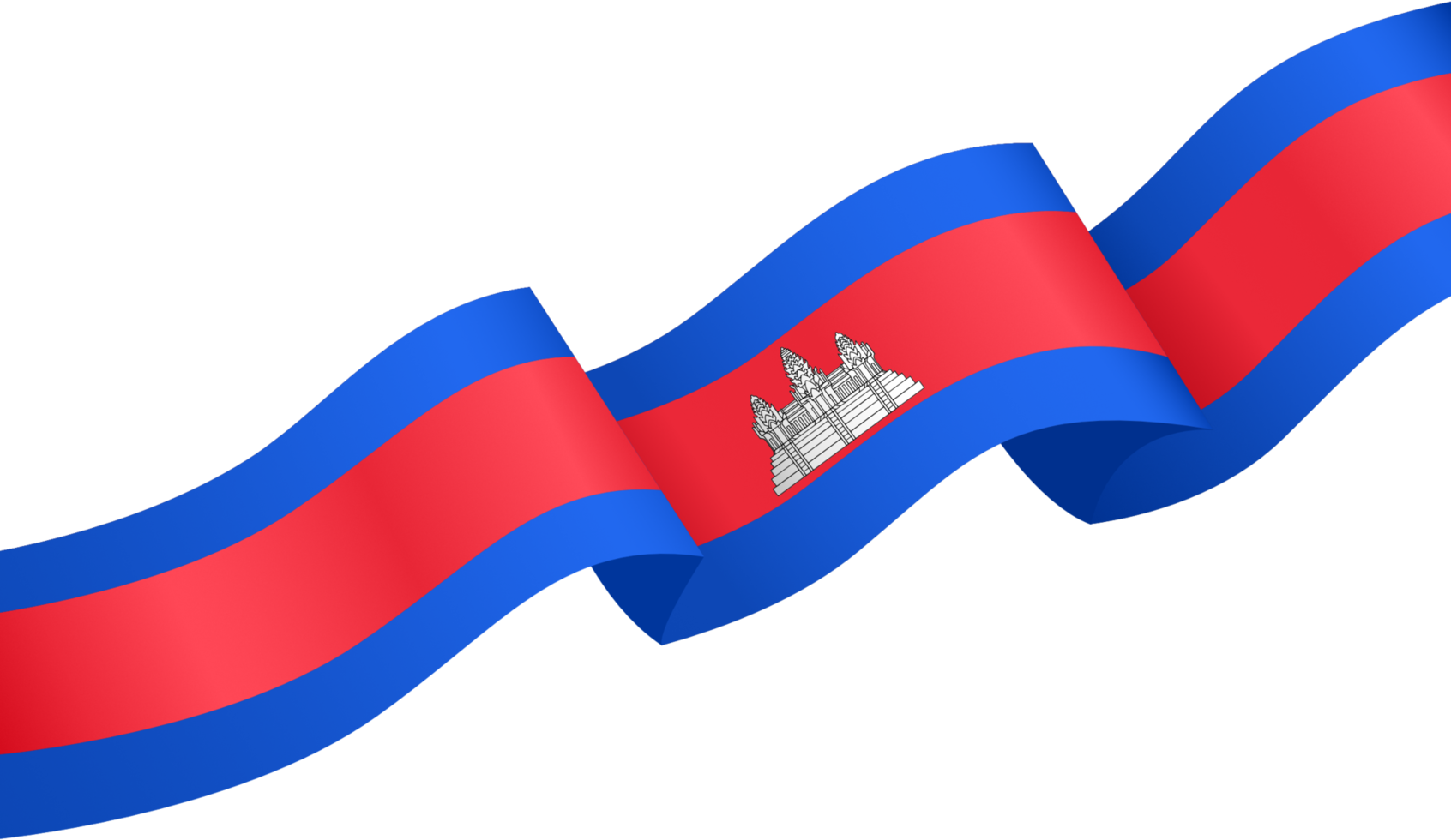 Cambodian Flag Waving PNG