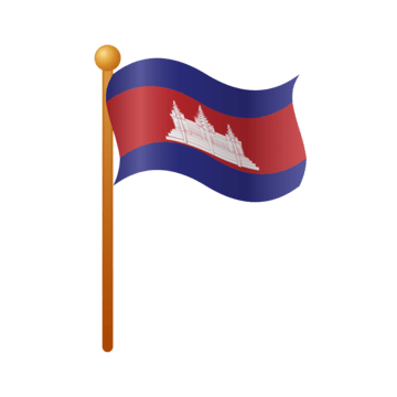 Cambodian National Flag Waving PNG