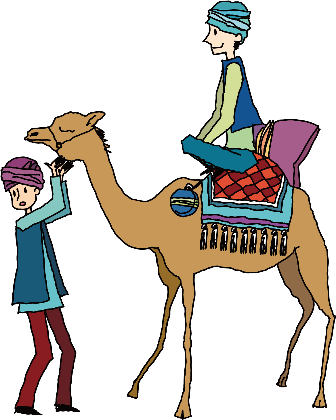 Camel Ride Illustration PNG
