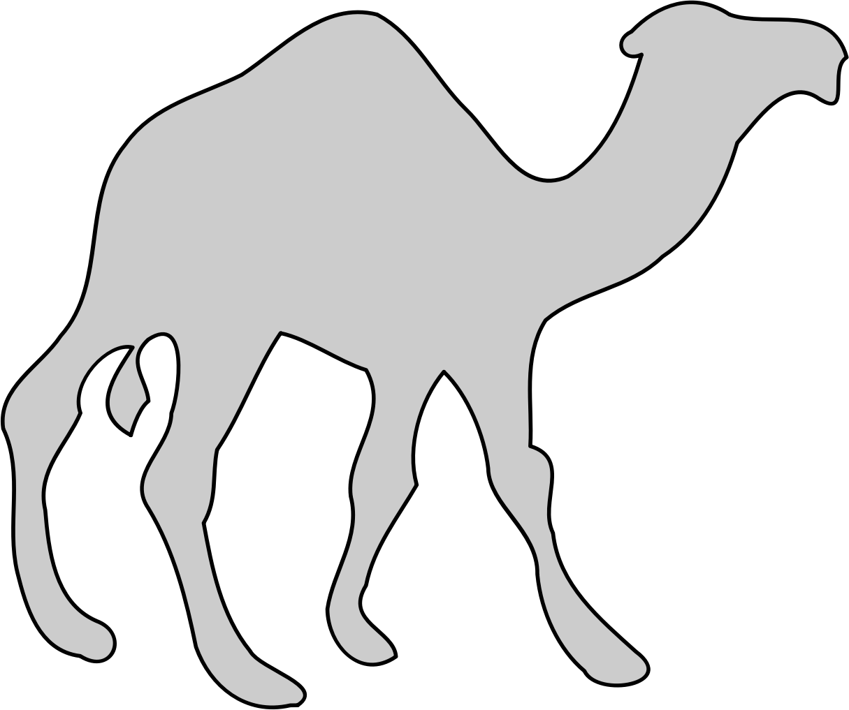Camel Silhouette Graphic PNG