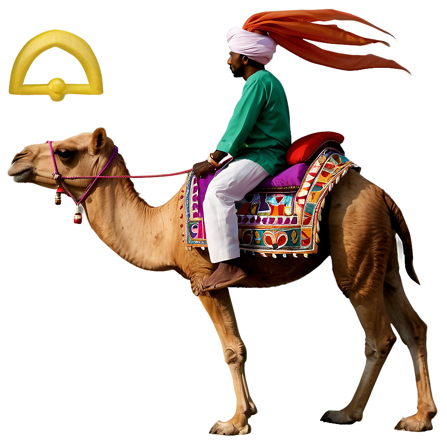 Camel With Traditional Rider Png 05212024 PNG