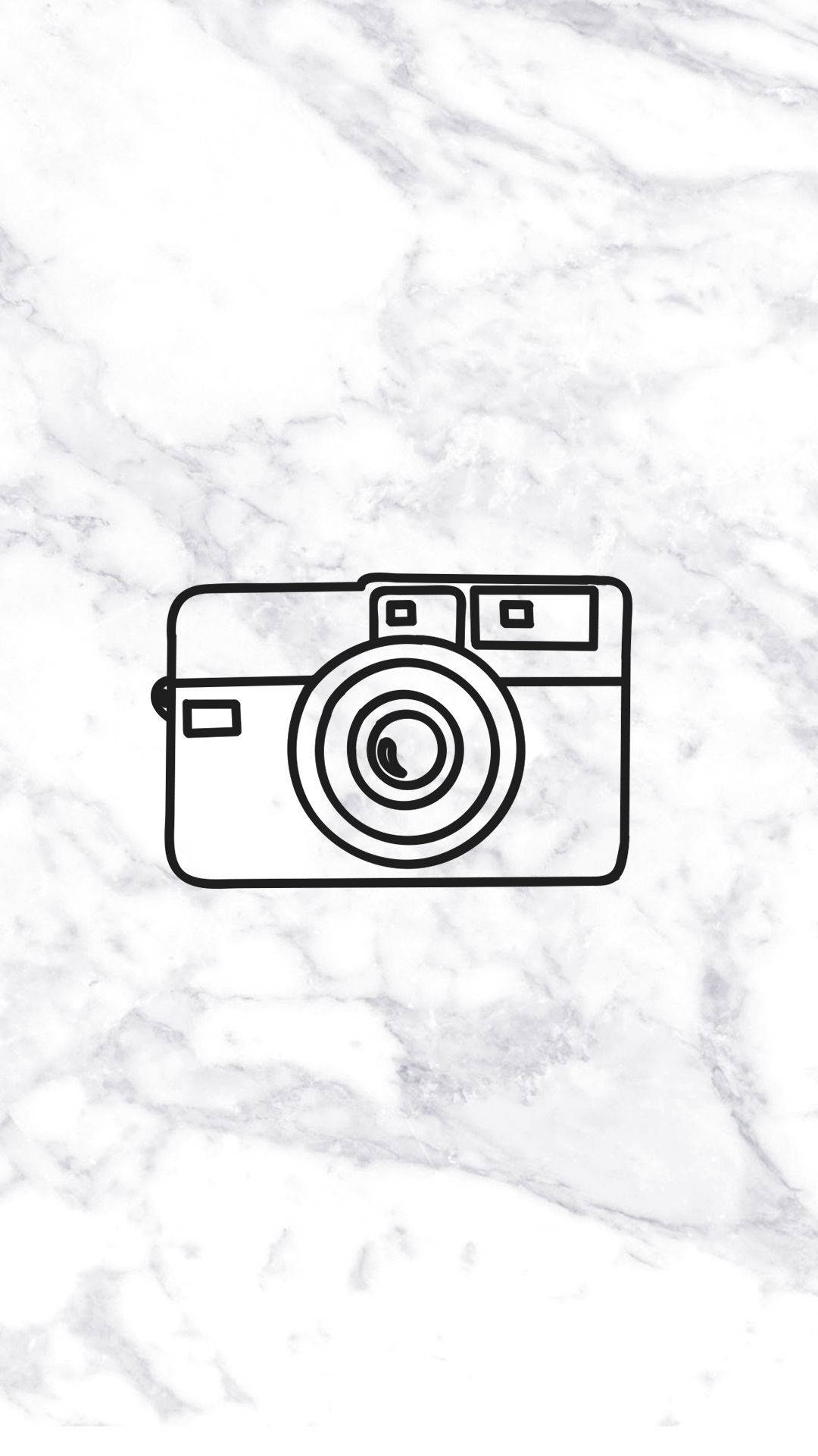 Camera Clipart On Black White Marble Iphone Wallpaper