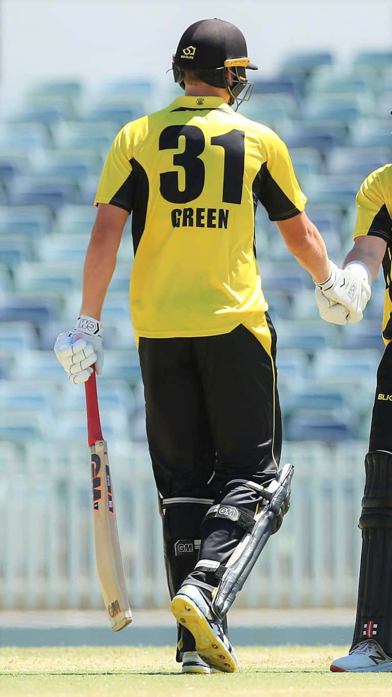 Cameron Green in Action during a Cricket Match Wallpaper