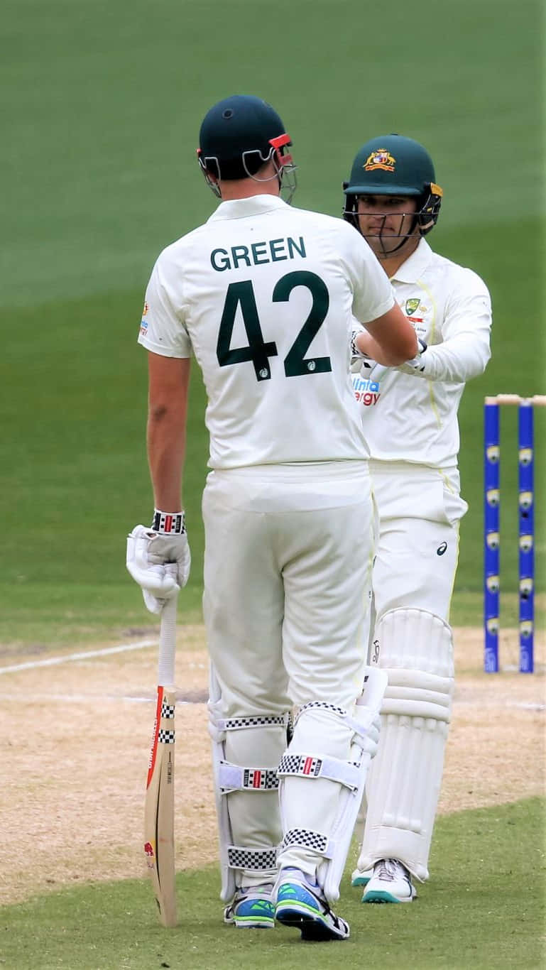 Rising cricket star Cameron Green in action Wallpaper