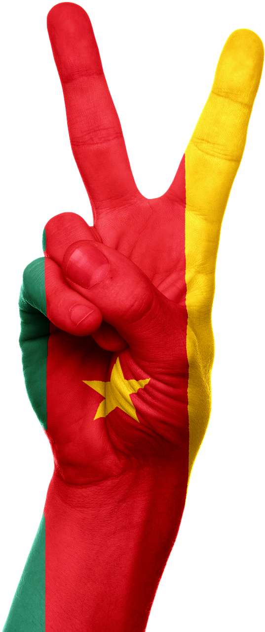 Cameroon Flag Peace Sign PNG