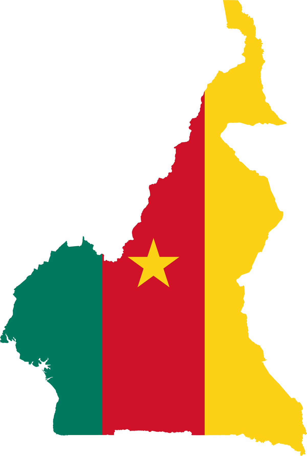 Cameroon Map Outlinewith Flag PNG