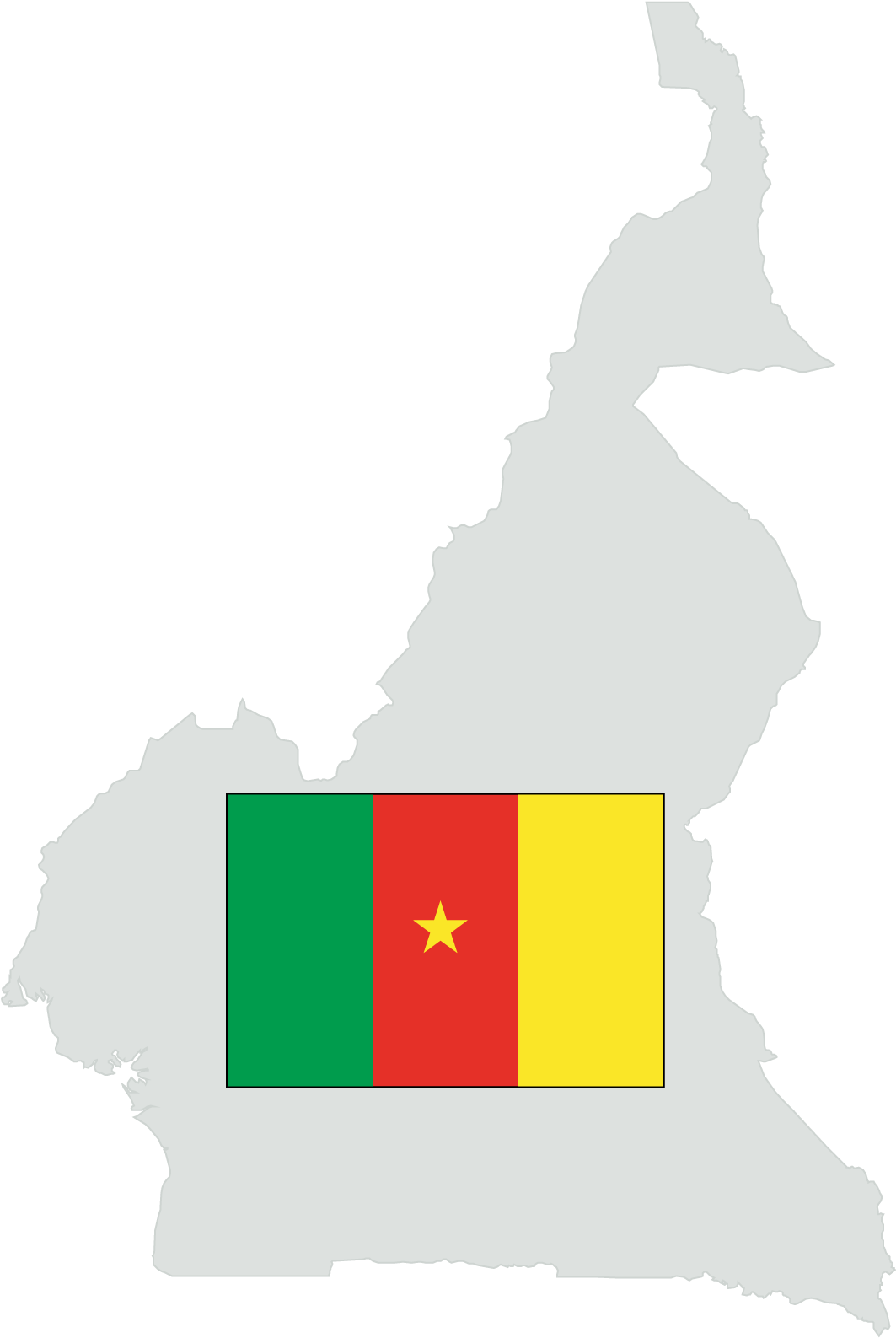 Cameroon Mapand Flag PNG