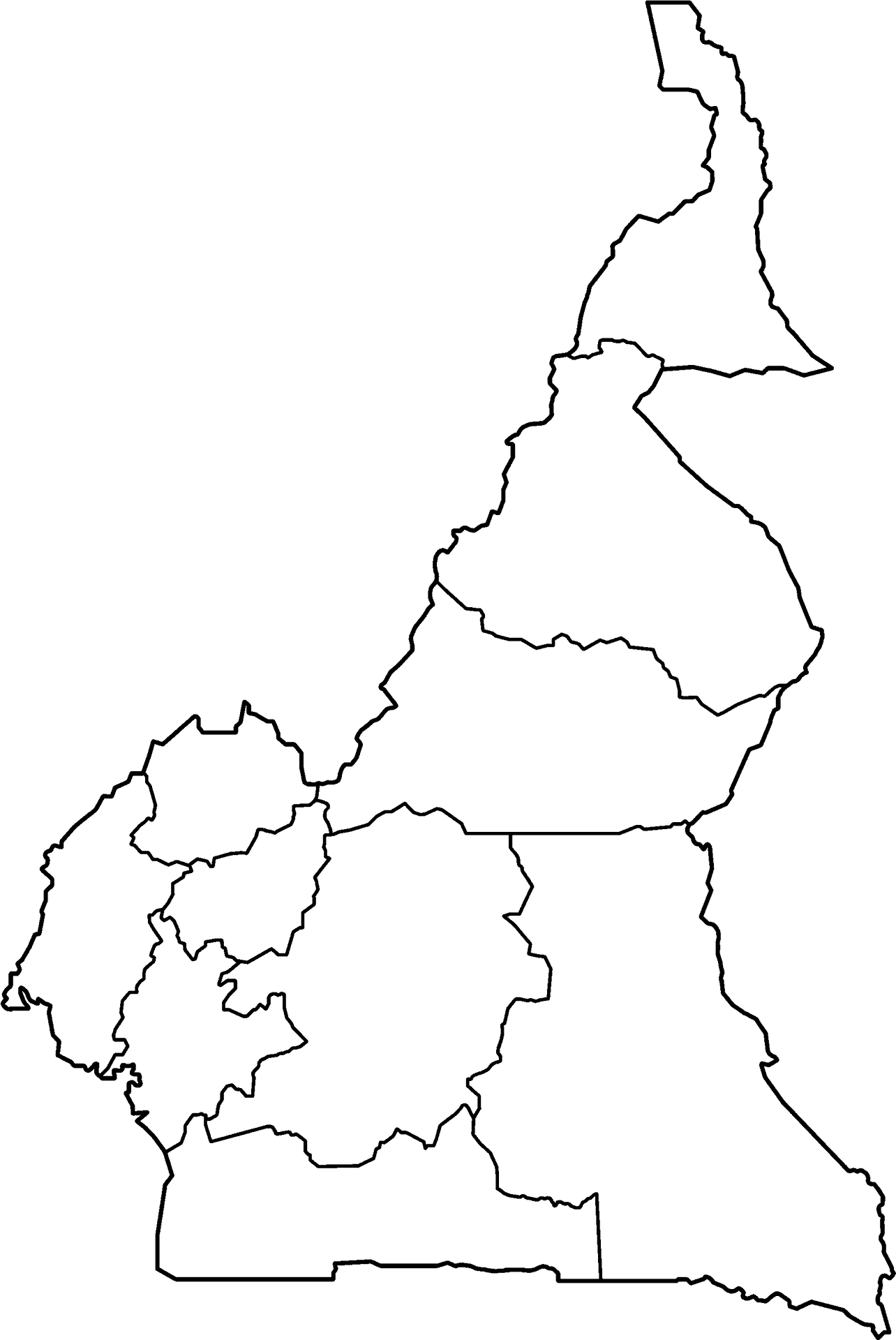Cameroon Outline Map PNG