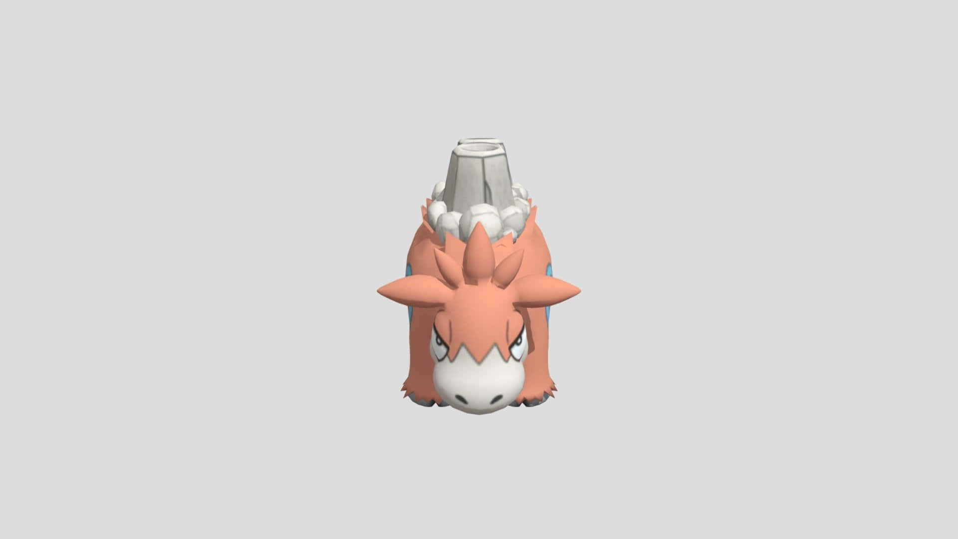 Modello3d Di Camerupt Pokémon Vista Frontale. Sfondo