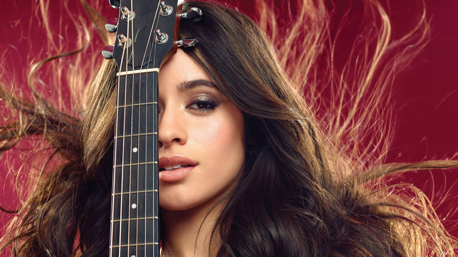 Camila Cabello With Guitar Background