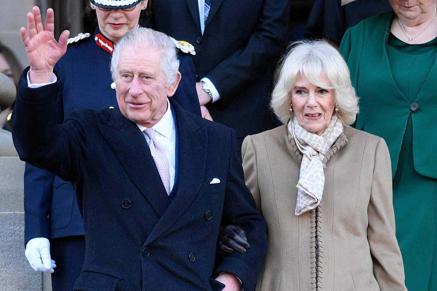 The Royal Couple Embracing Cold Weather Wallpaper