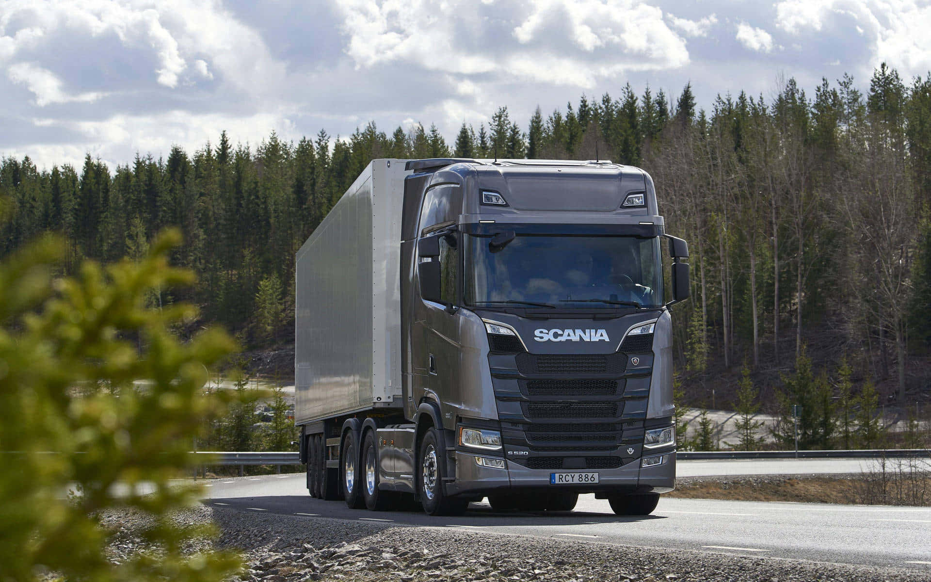 Camionmaestoso Che Attraversa L'autostrada