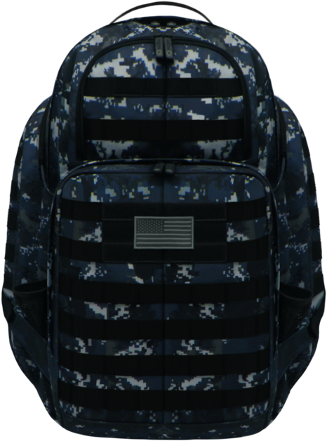 Camo Backpackwith American Flag Patch PNG