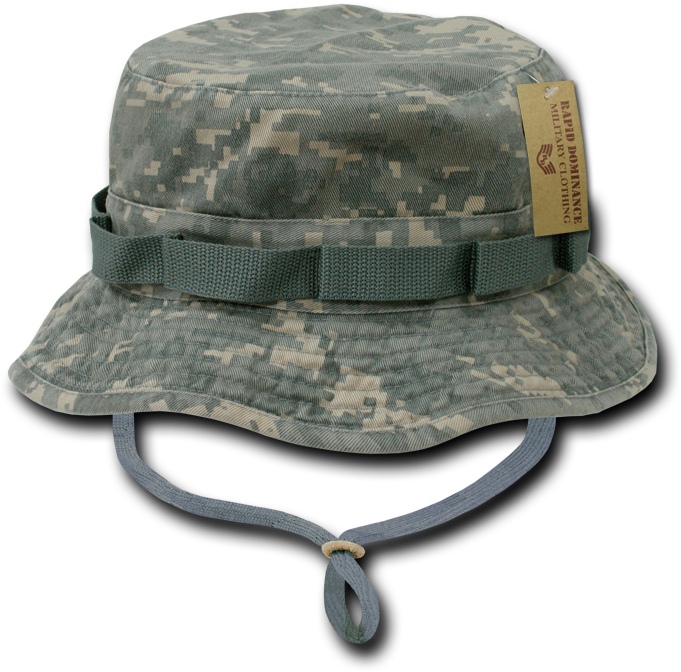 Camo Bucket Hatwith Chin Strap PNG