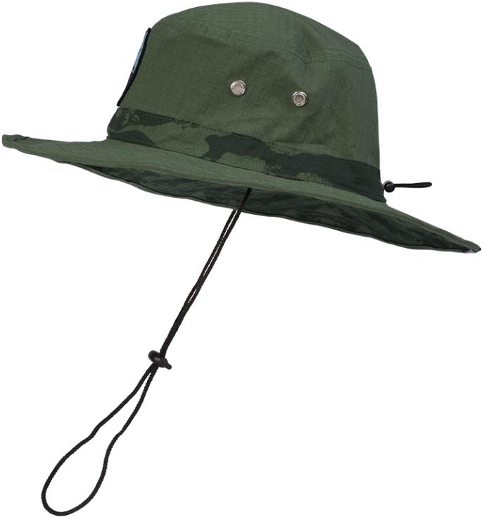 Camo Bucket Hatwith Chin Strap PNG