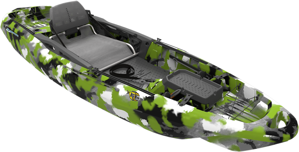 Camo Fishing Kayak Single Seater PNG