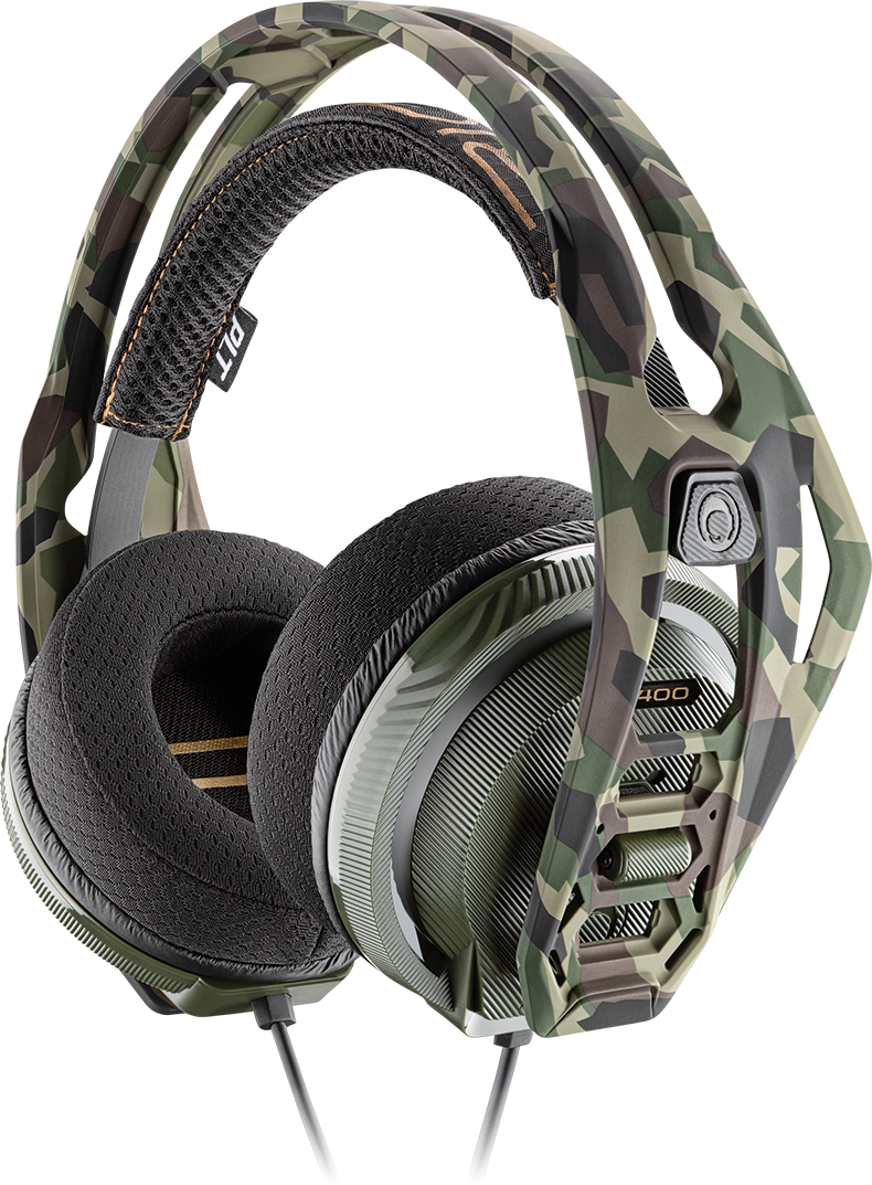 Camo Gaming Headset Design PNG
