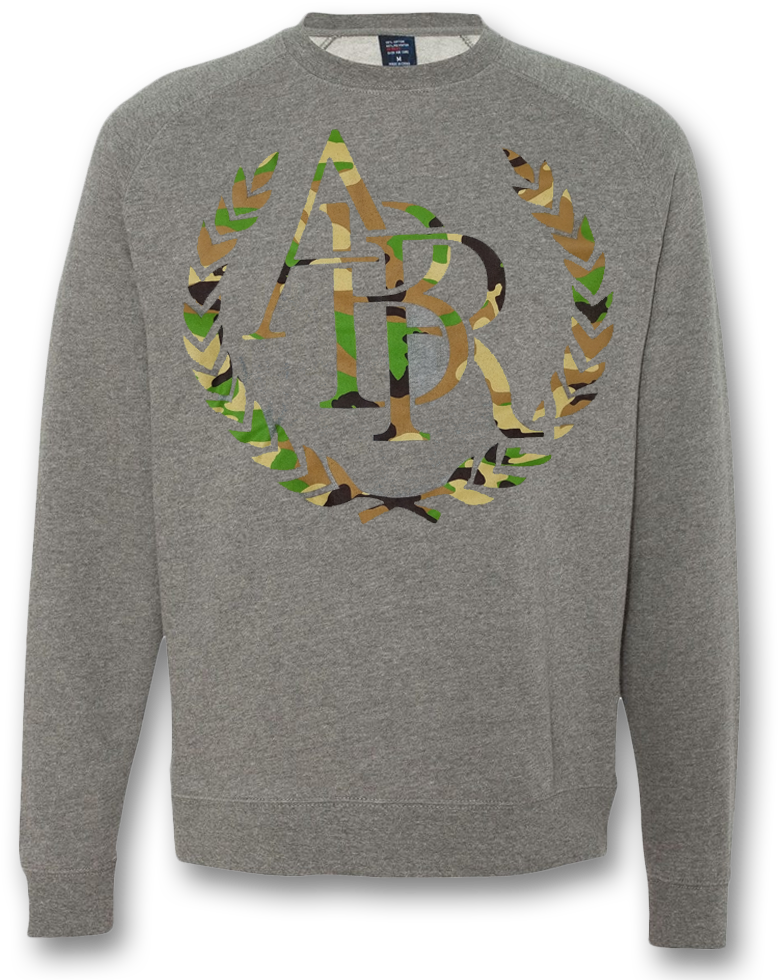 Camo Logo Grey Sweatshirt PNG