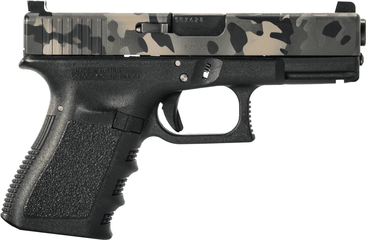 Camo Pattern Glock Pistol PNG