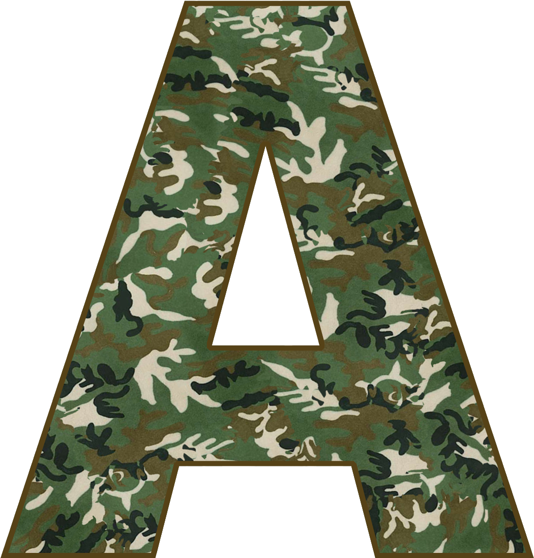 Camo Pattern Letter A PNG