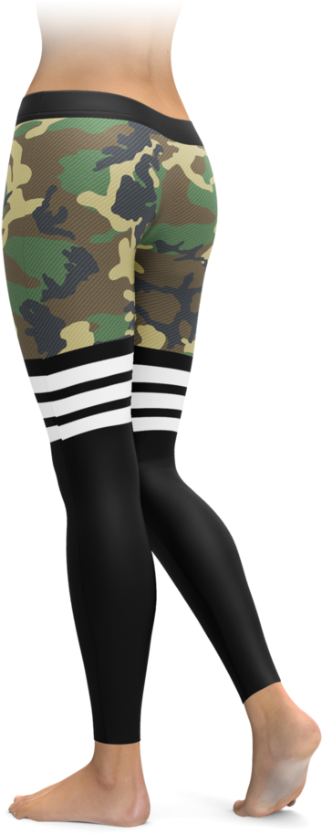 Camo Stripe Leggings Fashion PNG