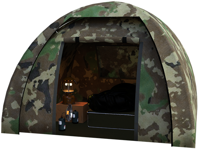 Camo Tent Interior Setup PNG