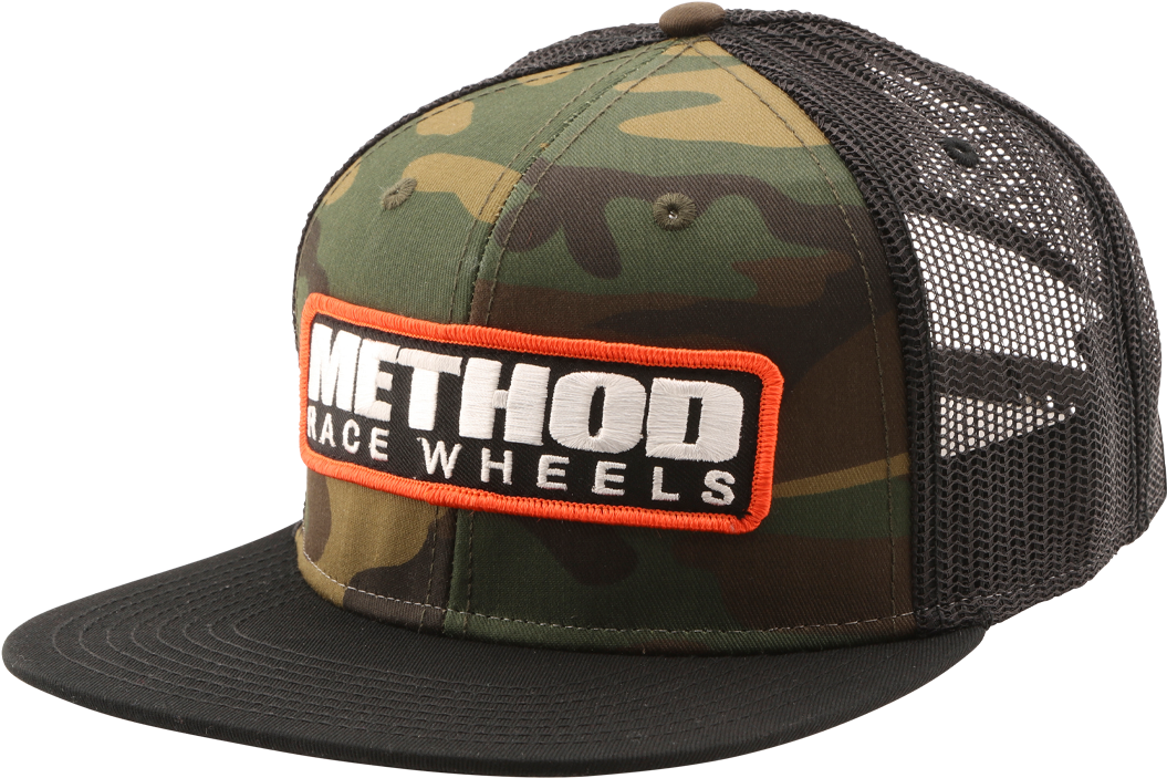 Camo Trucker Hat Method Race Wheels Logo PNG