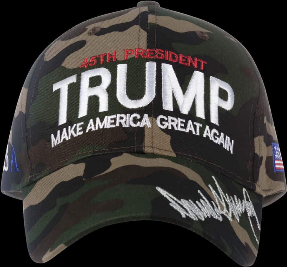 Camo Trump45th President Cap PNG