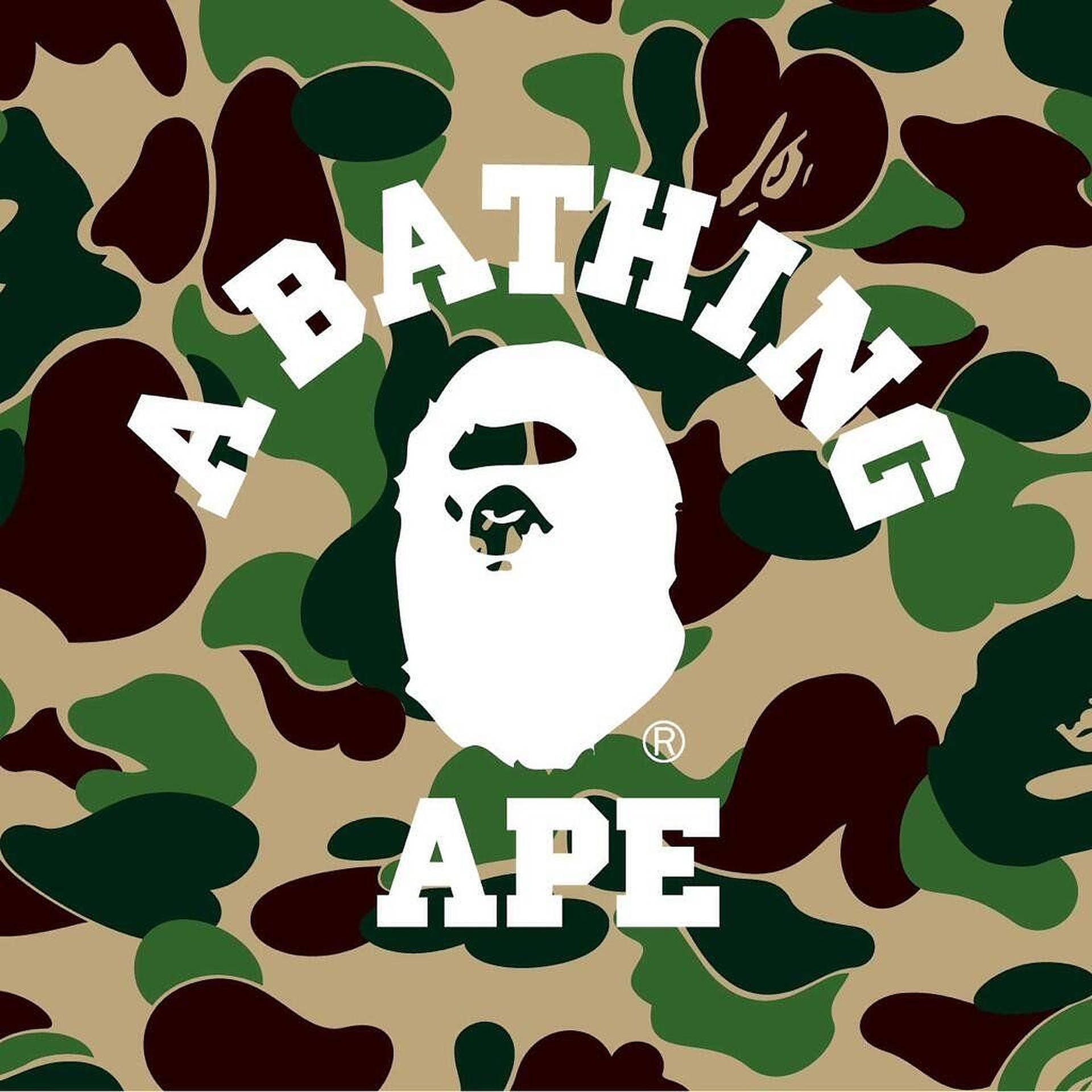 Eye-Catching Camouflage Bape Logo Illustration Wallpaper