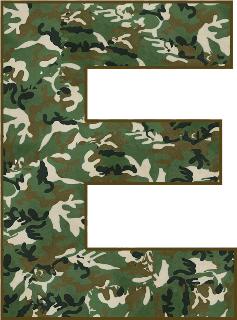 Camouflage Letter E Design PNG