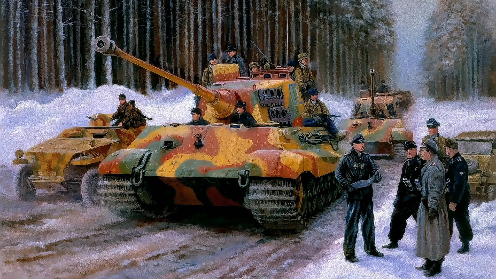 Tarnmönstradmilitär Tank Wallpaper