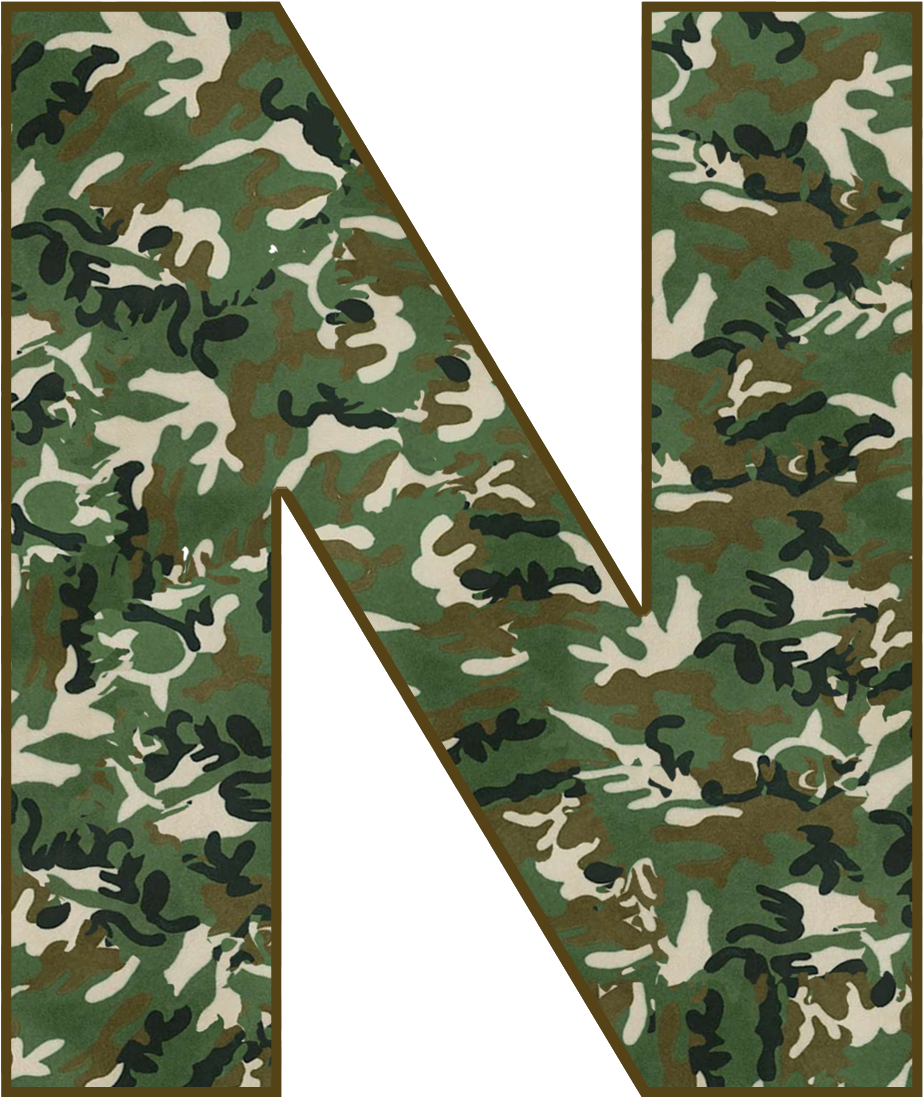 Camouflage Pattern Letter N PNG
