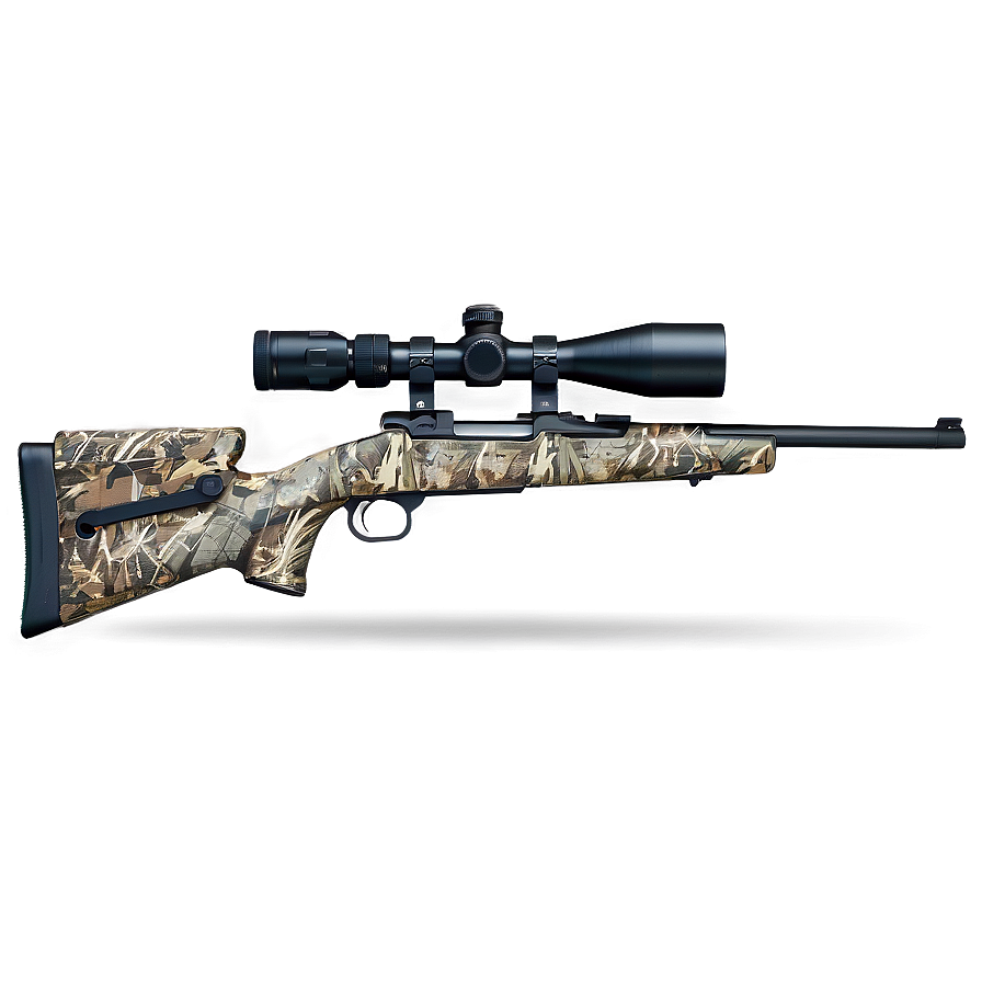 Camouflaged Hunting Rifle Graphic Png 06132024 PNG