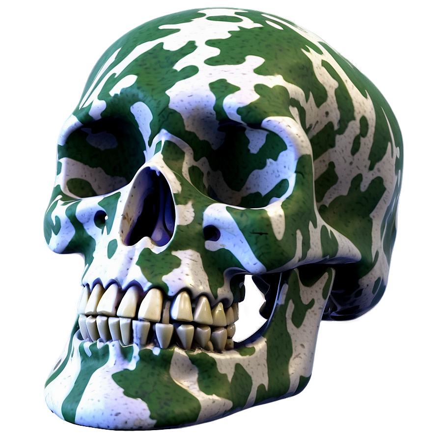 Camouflaged Skull Model Png A PNG