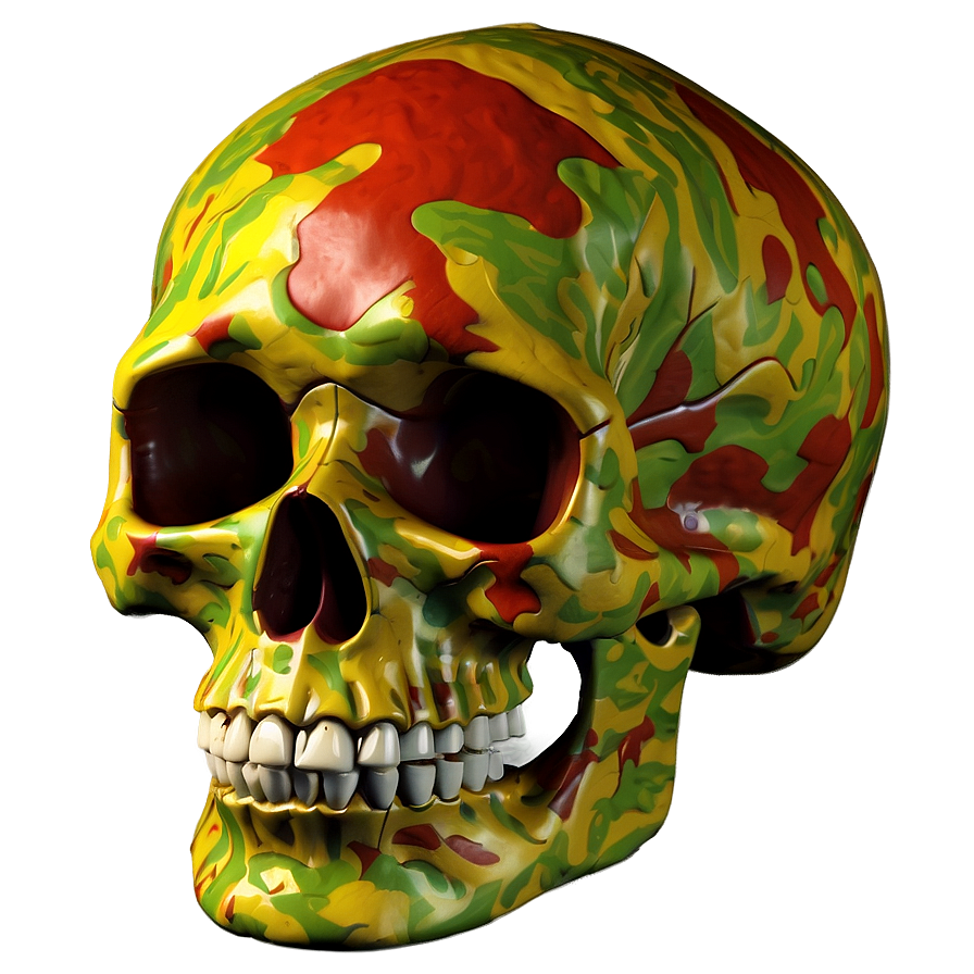 Camouflaged Skull Model Png C PNG