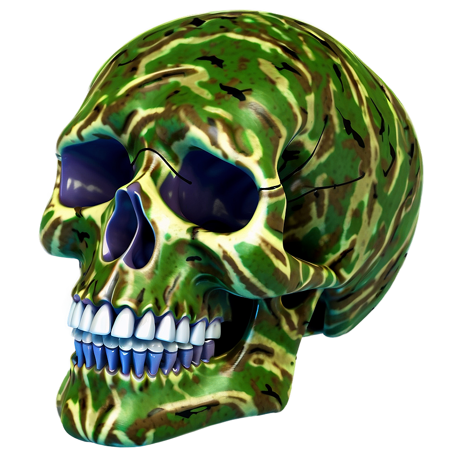 Camouflaged Skull Model Png D PNG